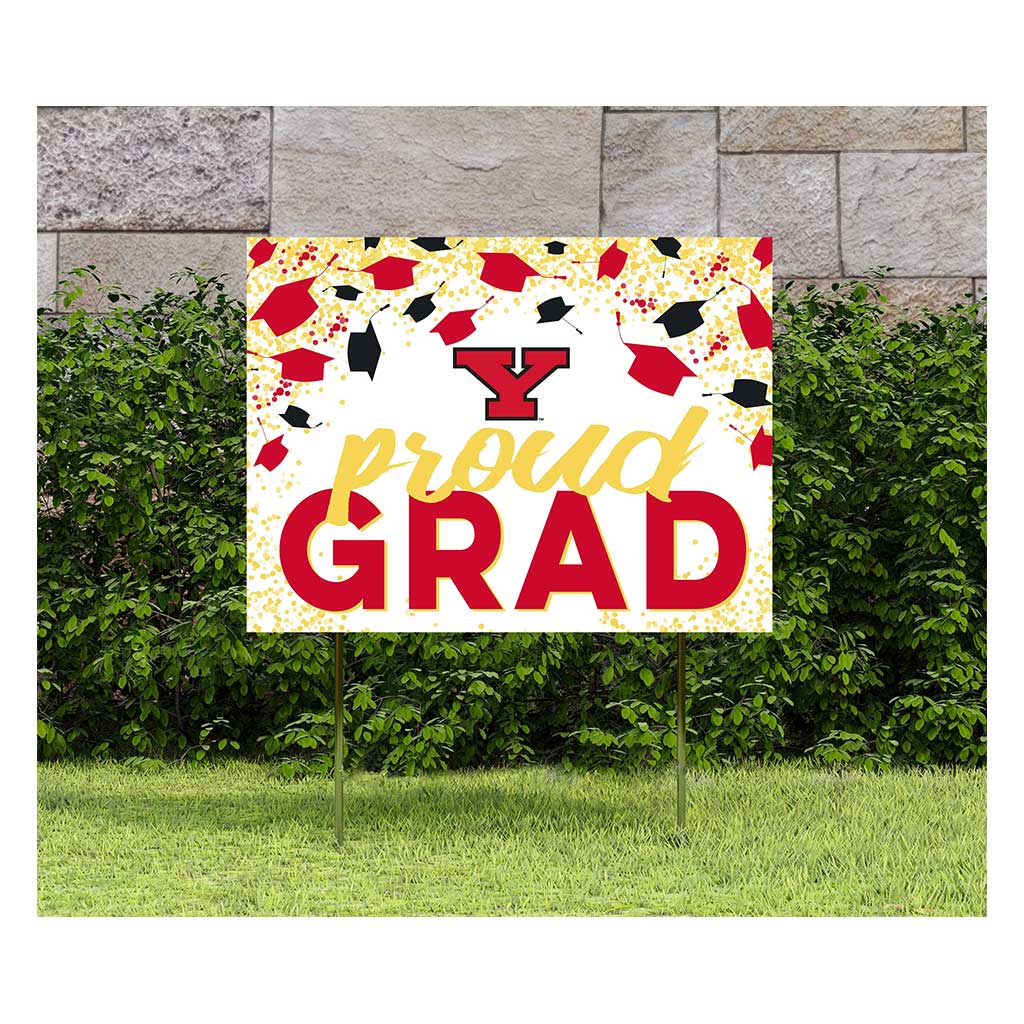 18x24 Lawn Sign Grad with Cap and Confetti Youngstown State University