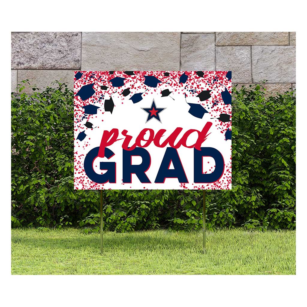 18x24 Lawn Sign Grad with Cap and Confetti Robert Morris University