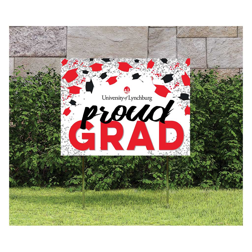 18x24 Lawn Sign Grad with Cap and Confetti Lynchburg College Hornets