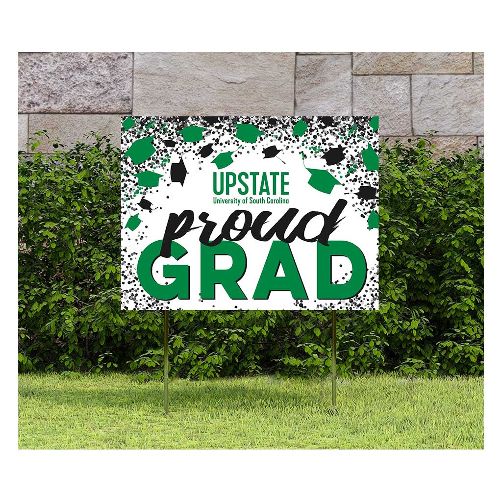 18x24 Lawn Sign Grad with Cap and Confetti University of South Carolina Upstate Spartans