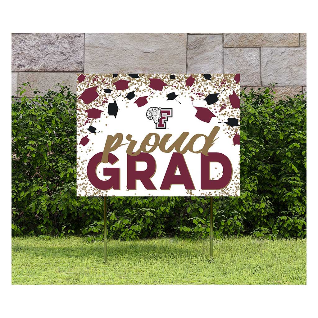 18x24 Lawn Sign Grad with Cap and Confetti Fordham Rams
