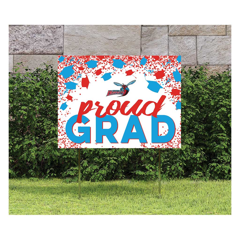 18x24 Lawn Sign Grad with Cap and Confetti Delaware State Hornets