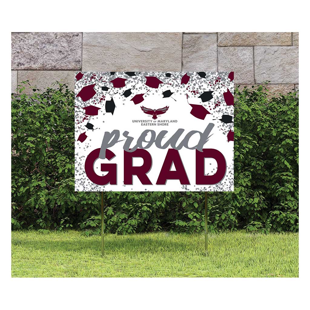 18x24 Lawn Sign Grad with Cap and Confetti Maryland - Eastern Shore Hawks