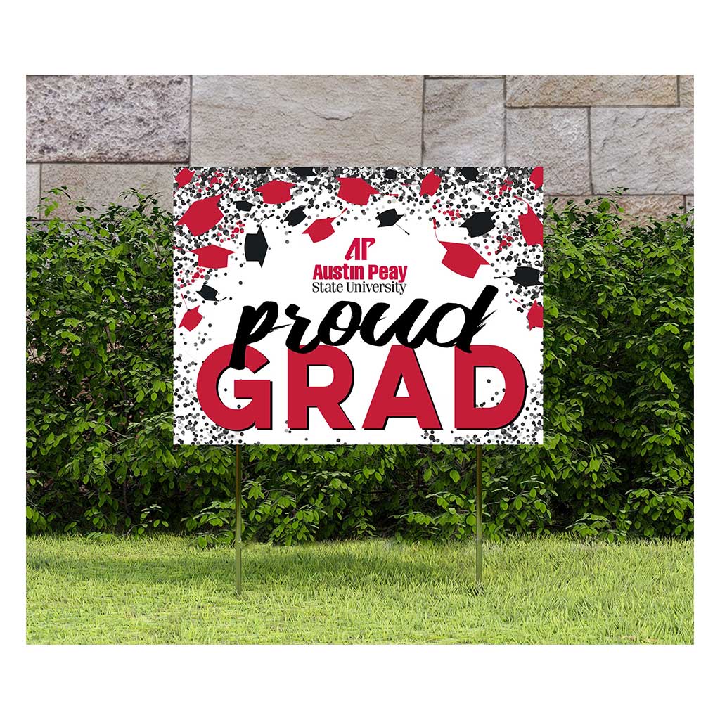 18x24 Lawn Sign Grad with Cap and Confetti Austin Peay Governors