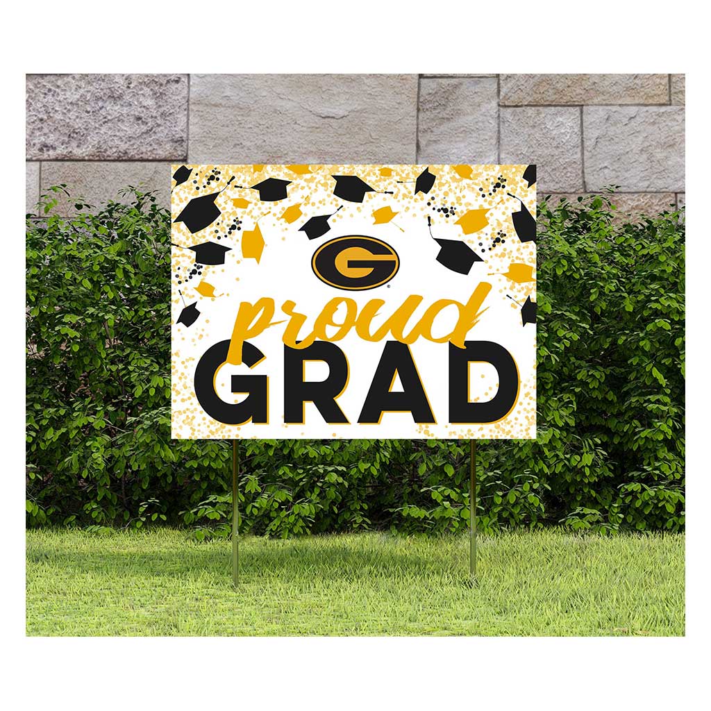 18x24 Lawn Sign Grad with Cap and Confetti Grambling State Tigers