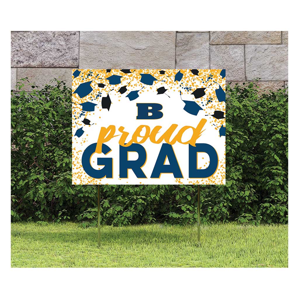 18x24 Lawn Sign Grad with Cap and Confetti Beloit College Buccaneers
