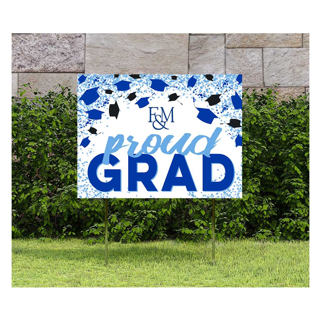 18x24 Lawn Sign Grad with Cap and Confetti Franklin & Marshall College DIPLOMATS