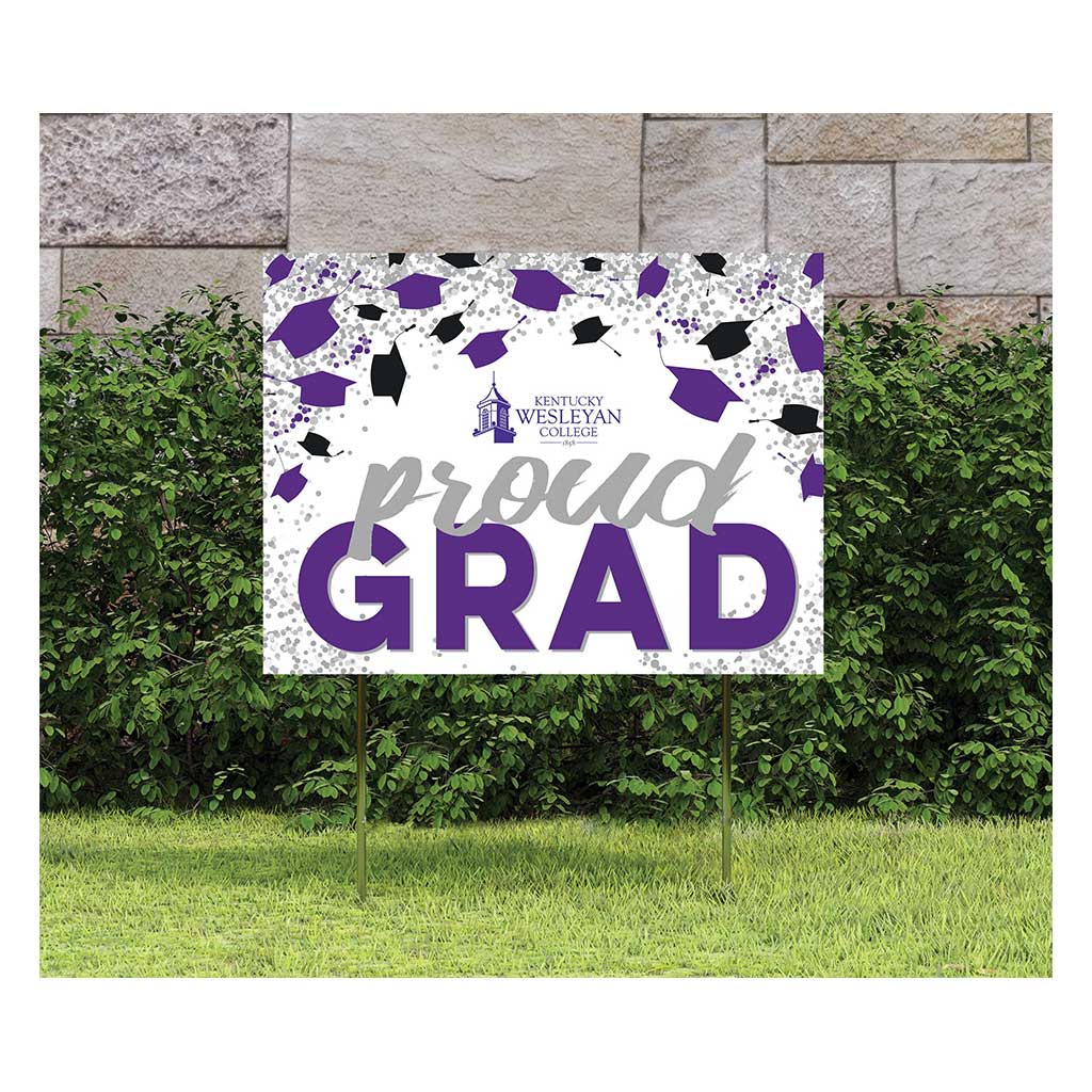 18x24 Lawn Sign Grad with Cap and Confetti Kentucky Wesleyan College PANTHERS