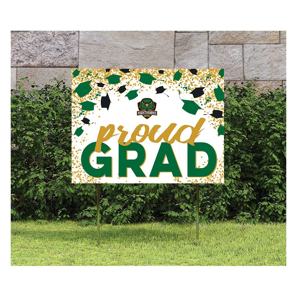18x24 Lawn Sign Grad with Cap and Confetti Northern Virginia Community College Nighthawks
