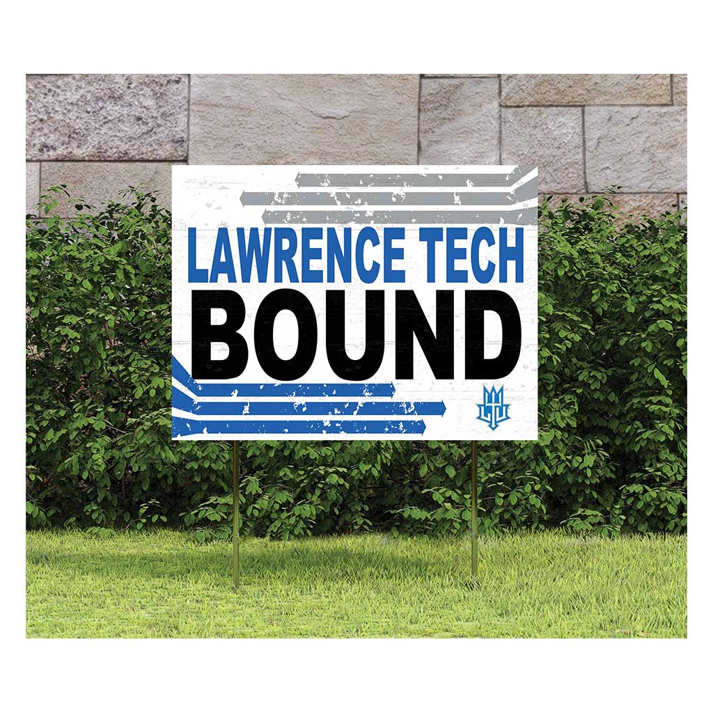 18x24 Lawn Sign Retro School Bound Lawrence Technological University Blue Devils