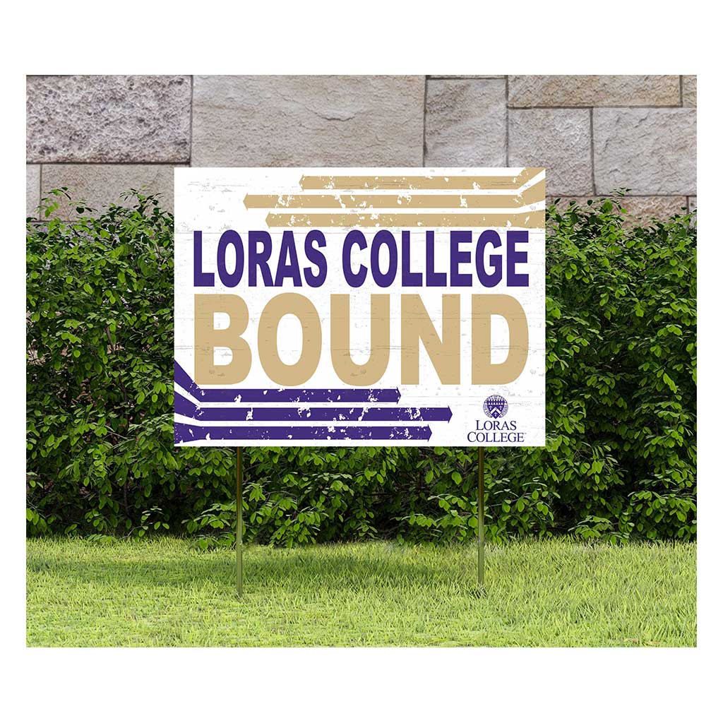 18x24 Lawn Sign Retro School Bound Loras College Duhawks