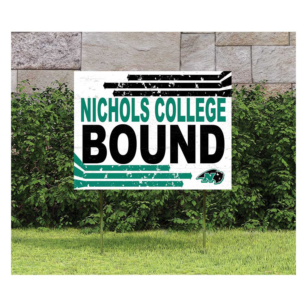 18x24 Lawn Sign Retro School Bound Nichols College Bison