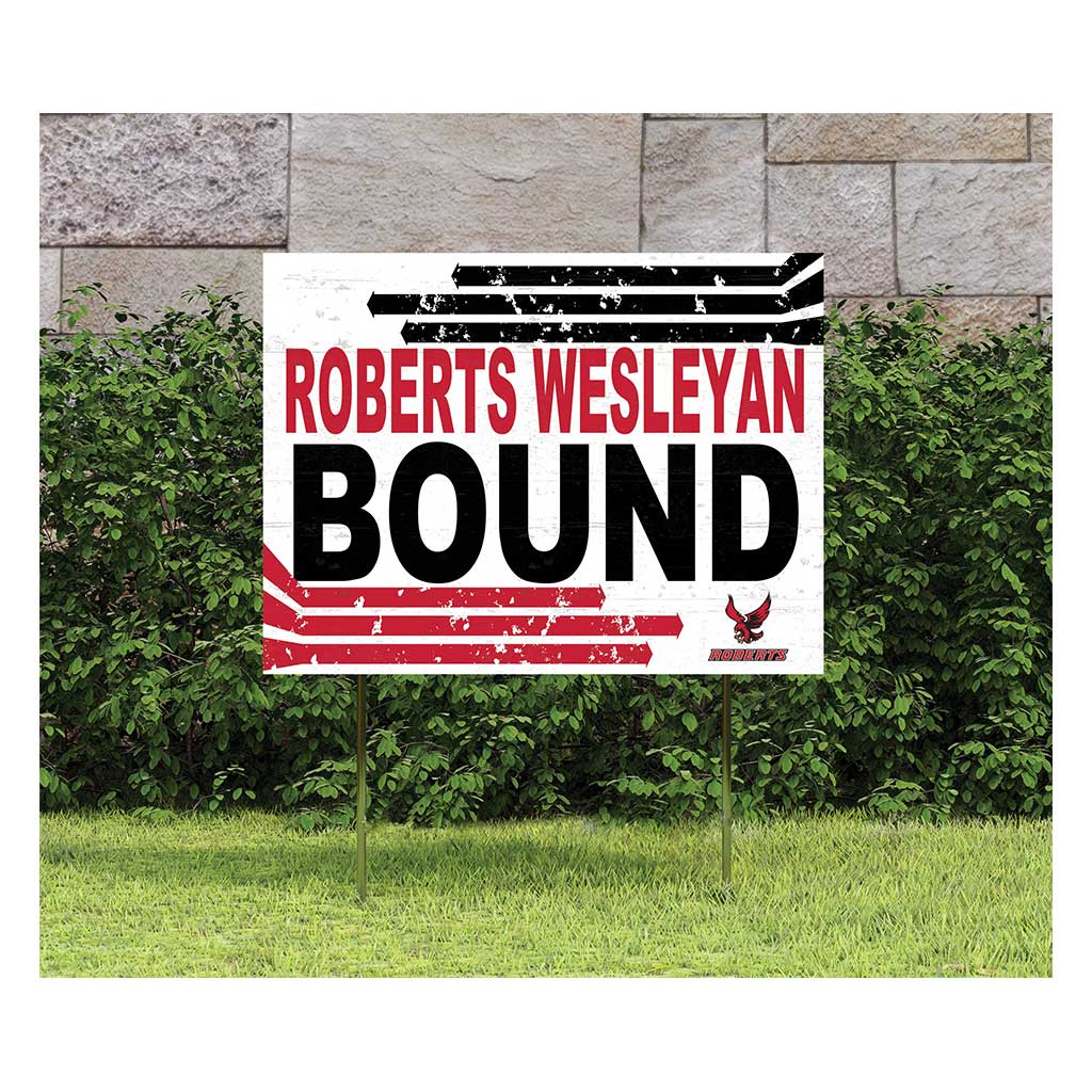 18x24 Lawn Sign Retro School Bound Roberts Wesleyan Redhawks