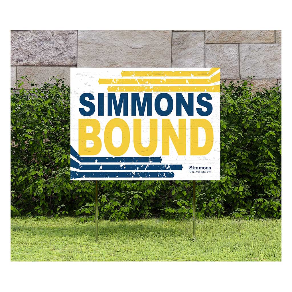 18x24 Lawn Sign Retro School Bound Simmons College Sharks