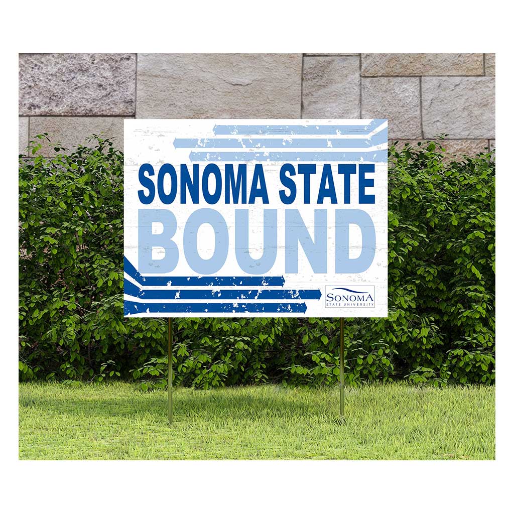 18x24 Lawn Sign Retro School Bound Sonoma State University Seawolves