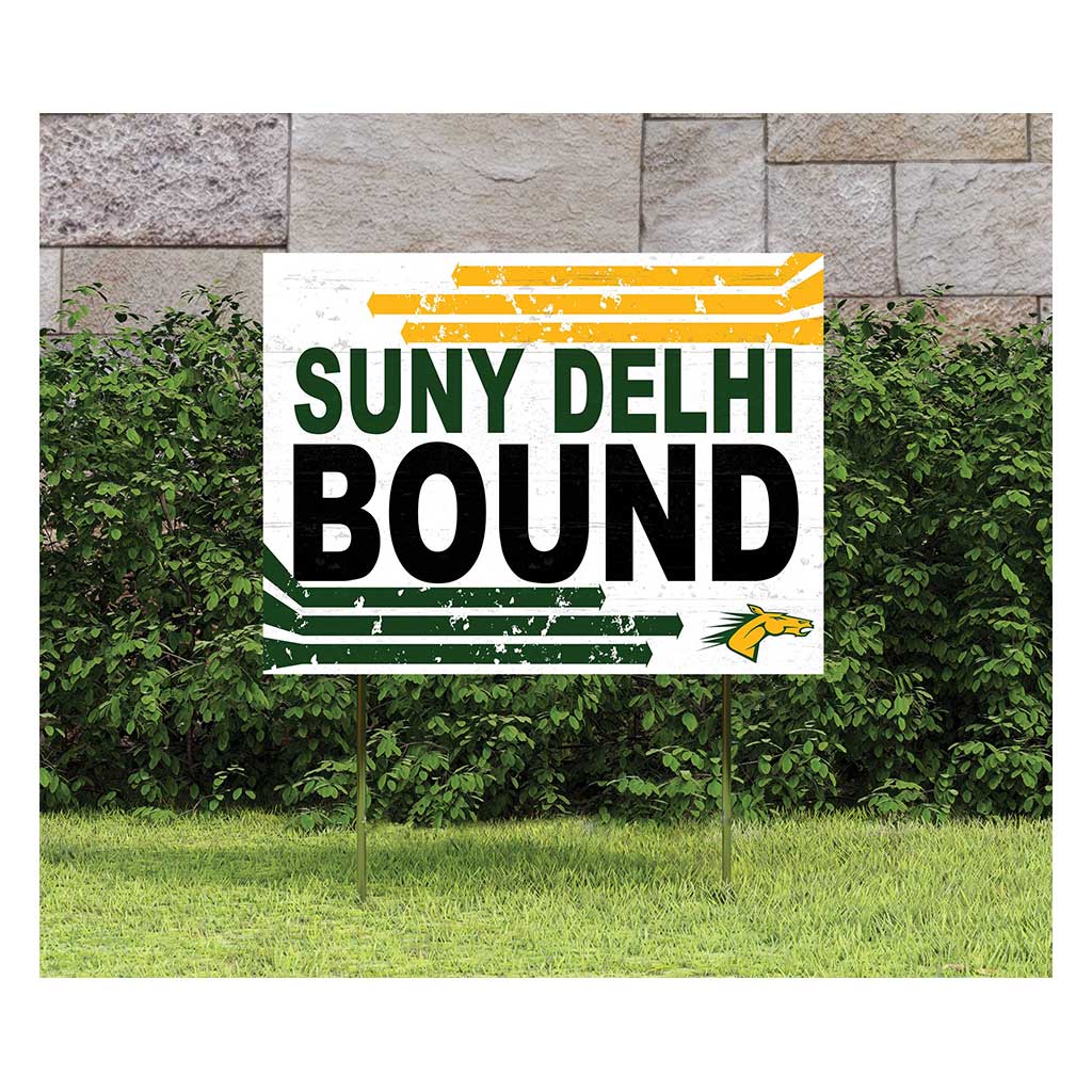 18x24 Lawn Sign Retro School Bound SUNY Delhi Broncos