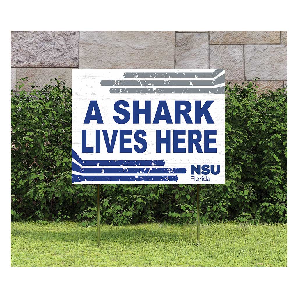 18x24 Lawn Sign Retro School Bound Nova Southeastern University Sharks