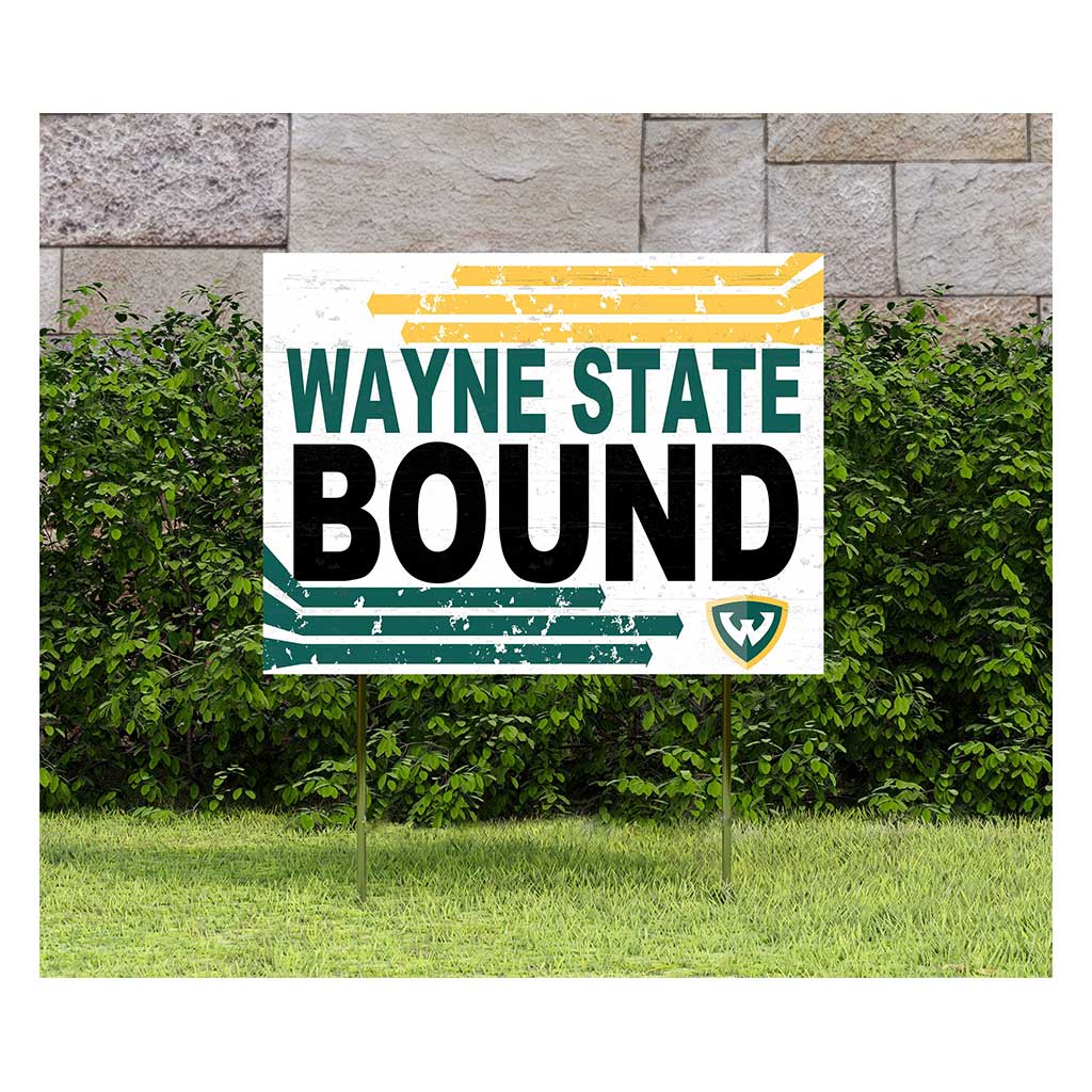 18x24 Lawn Sign Retro School Bound Wayne State University Warriors