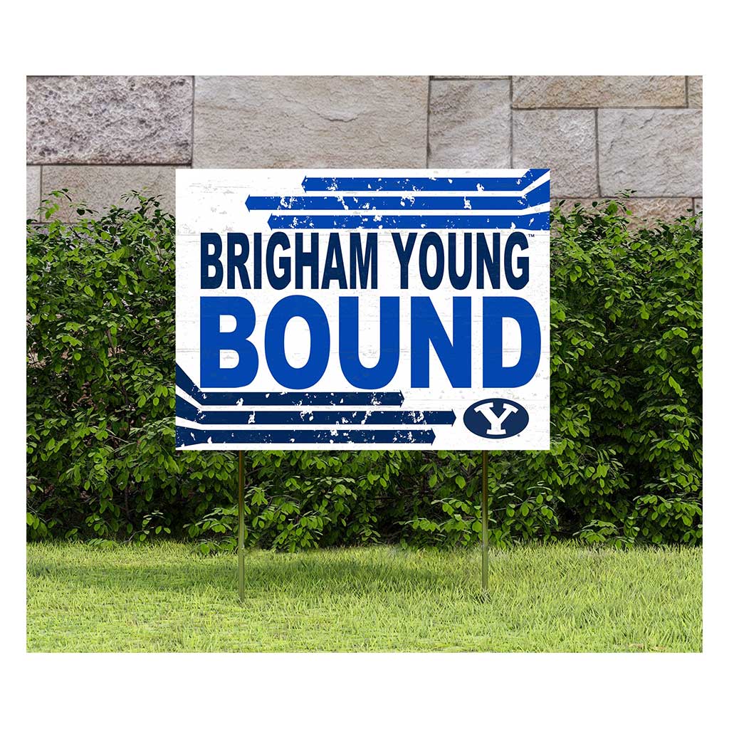 18x24 Lawn Sign Retro School Bound Brigham Young Cougars