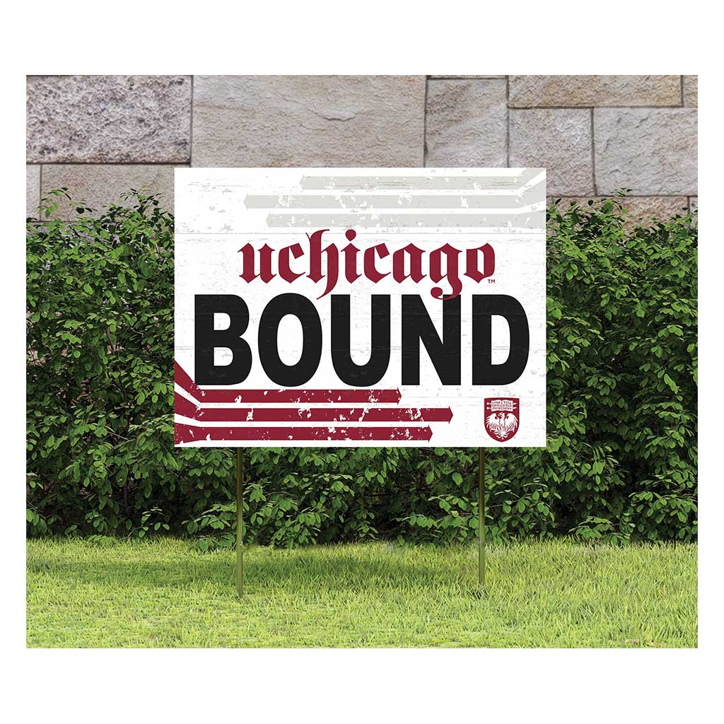 18x24 Lawn Sign Retro School Bound University of Chicago Maroons