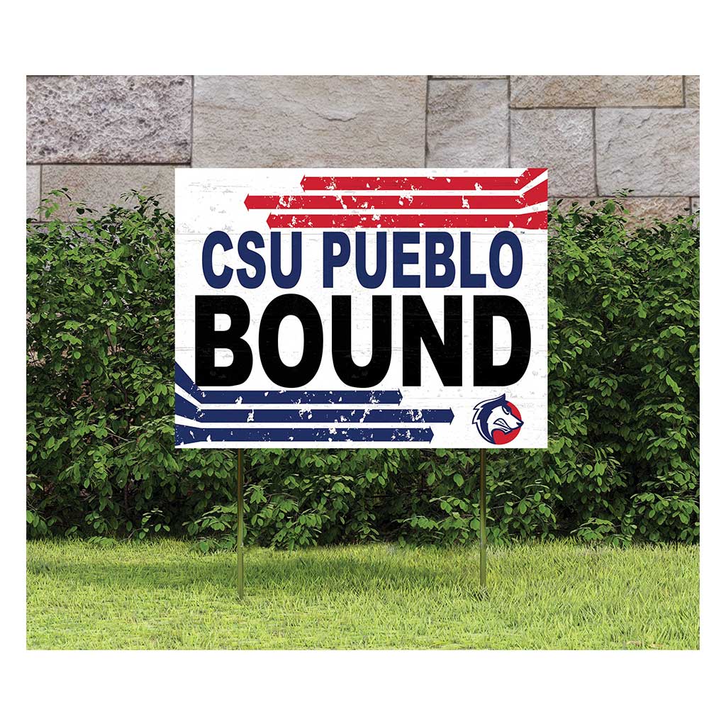 18x24 Lawn Sign Retro School Bound Colorado State-Pueblo Thunder Wolves