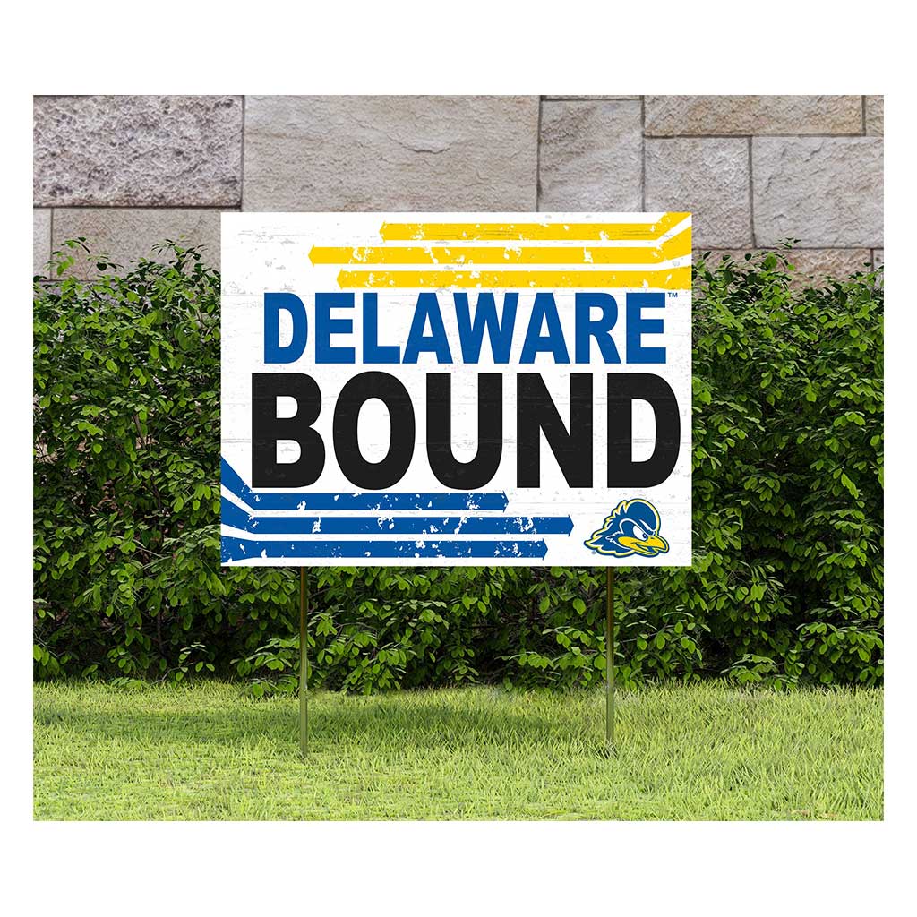 18x24 Lawn Sign Retro School Bound Delaware Fightin Blue Hens