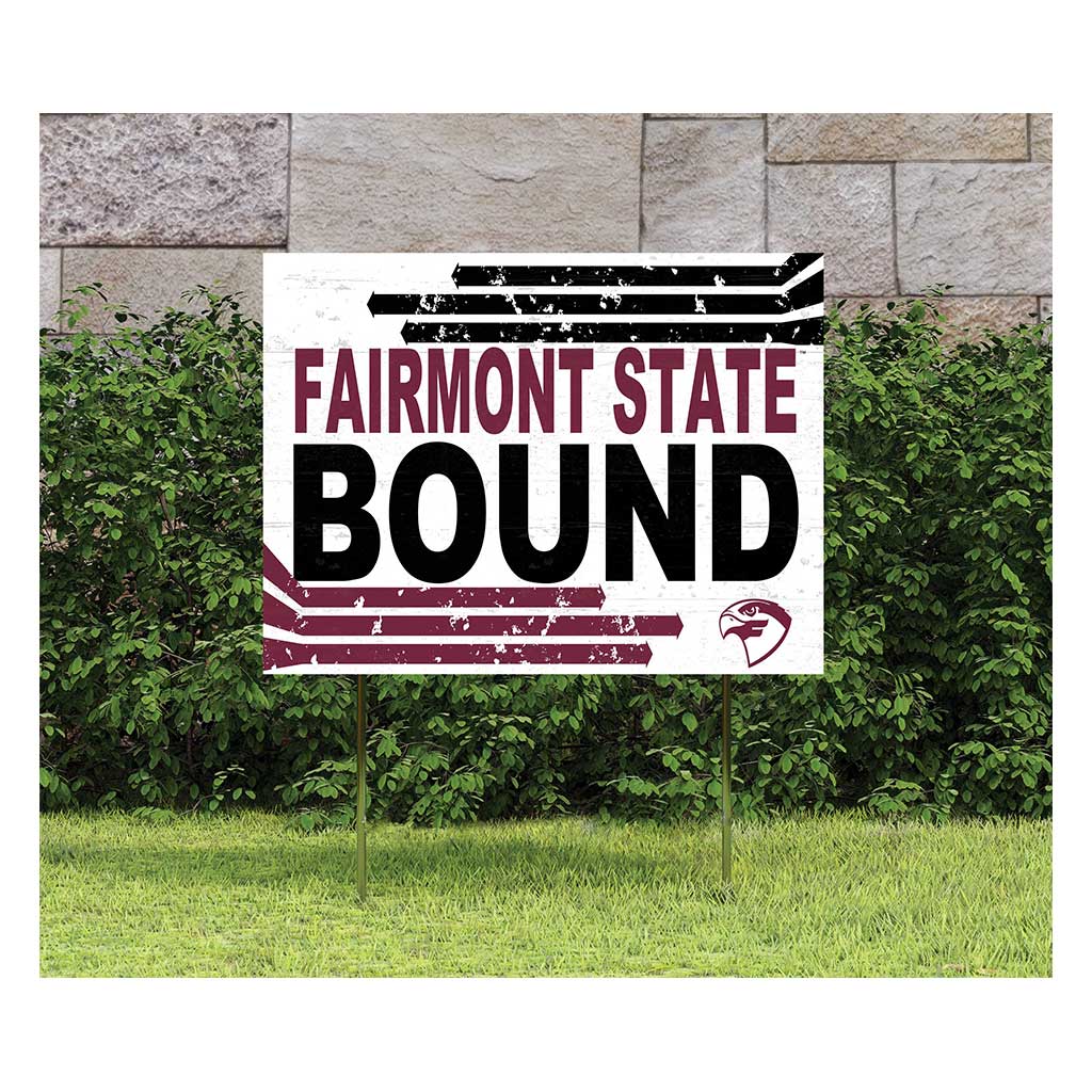 18x24 Lawn Sign Retro School Bound Fairmont State Falcons