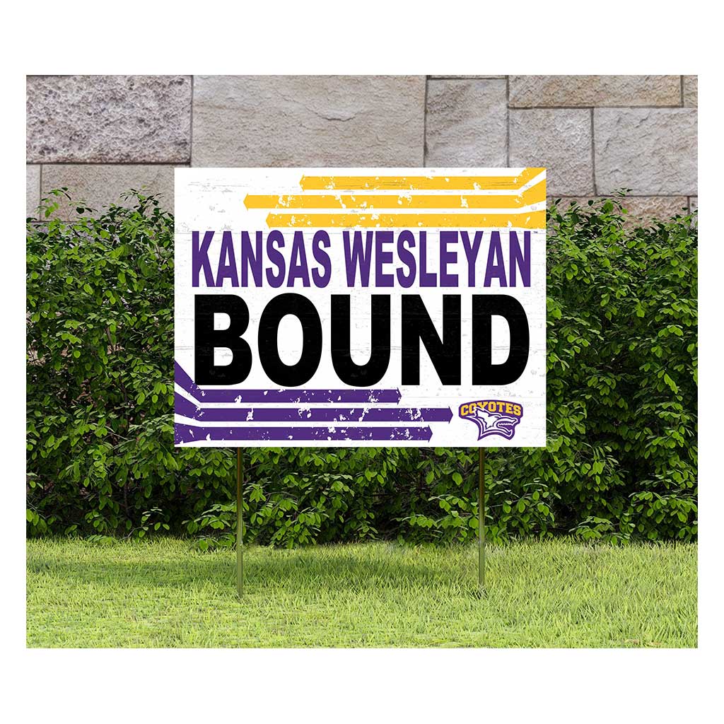 18x24 Lawn Sign Retro School Bound Kansas Wesleyan Coyotes