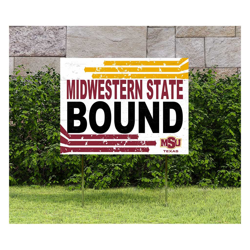 18x24 Lawn Sign Retro School Bound Midwestern State Mustangs