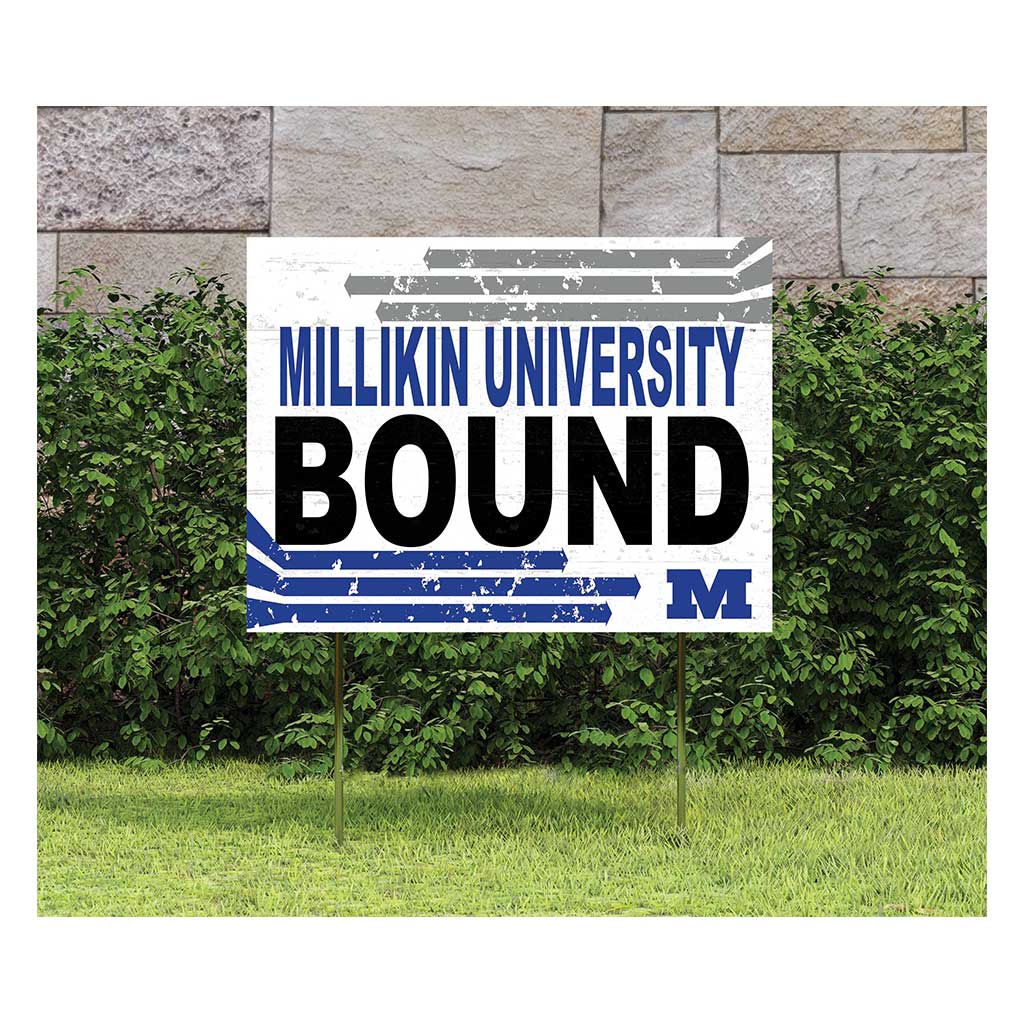 18x24 Lawn Sign Retro School Bound Millikin University Big Blue