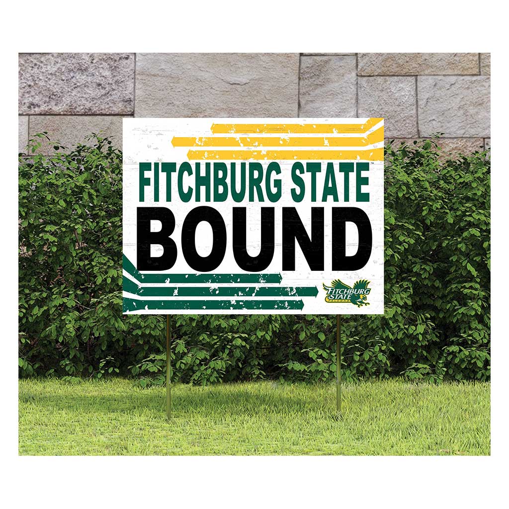 18x24 Lawn Sign Retro School Bound Fitchburg State University Falcons