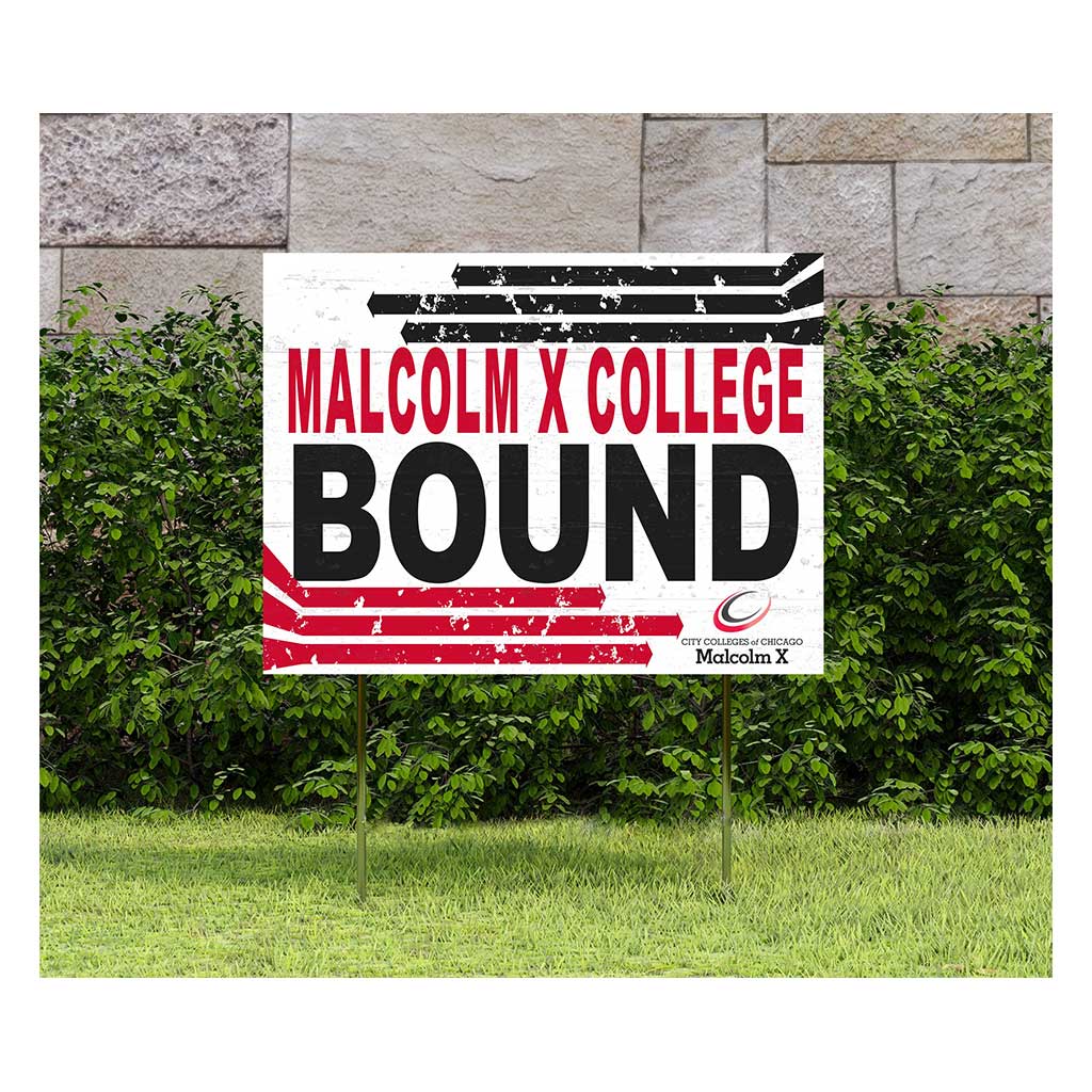 18x24 Lawn Sign Retro School Bound Malcolm X College Hawks