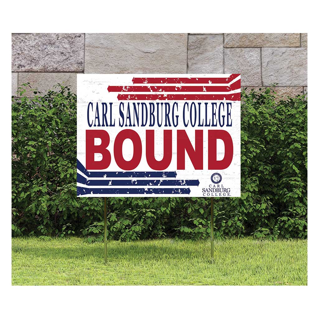 18x24 Lawn Sign Retro School Bound Carl Sandburg College Chargers
