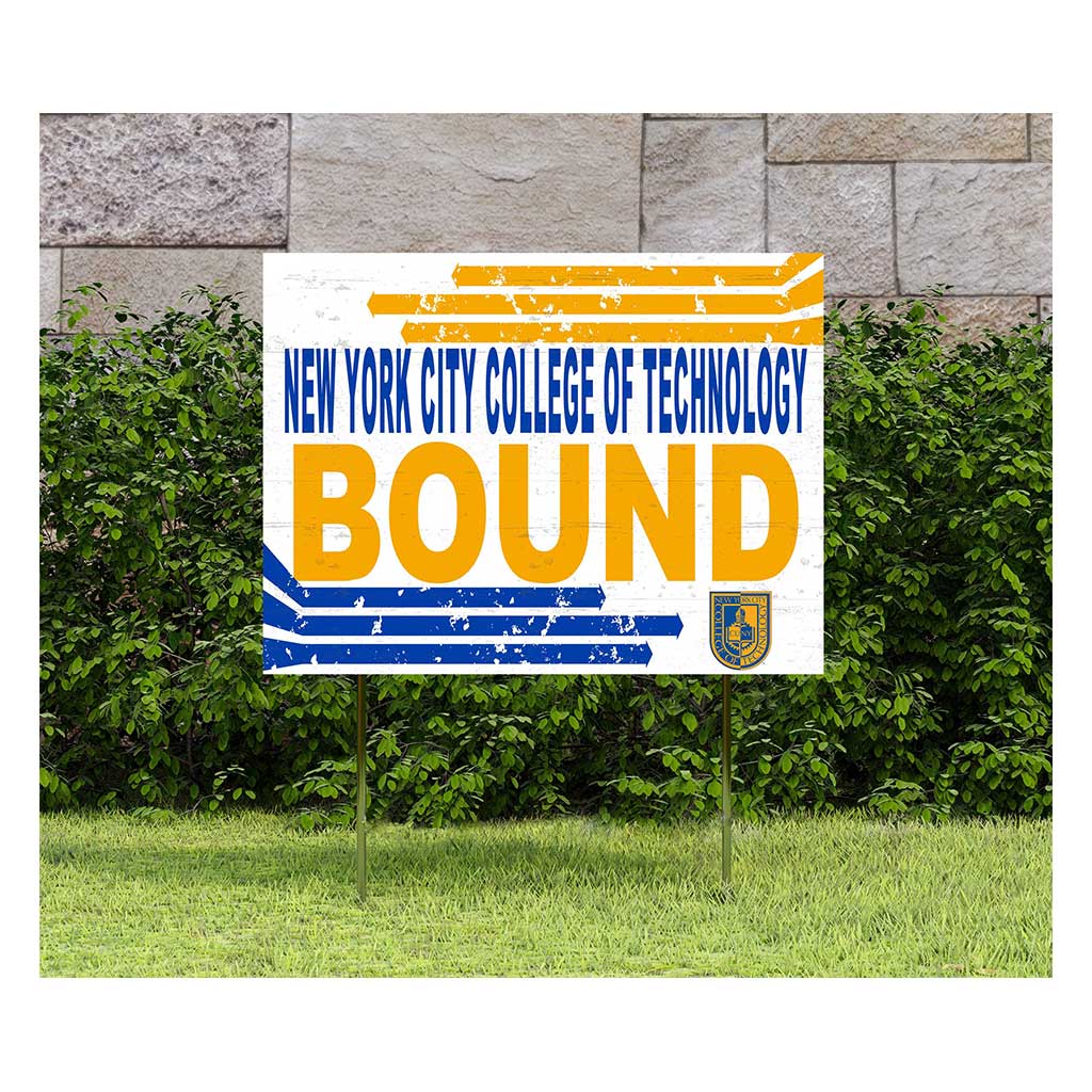 18x24 Lawn Sign Retro School Bound New York City College of Technology Yellow Jackets