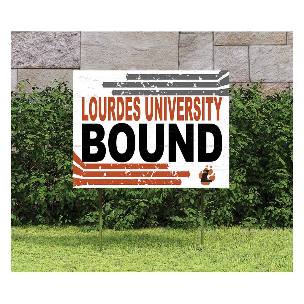18x24 Lawn Sign Retro School Bound Lourdes University Gray Wolves