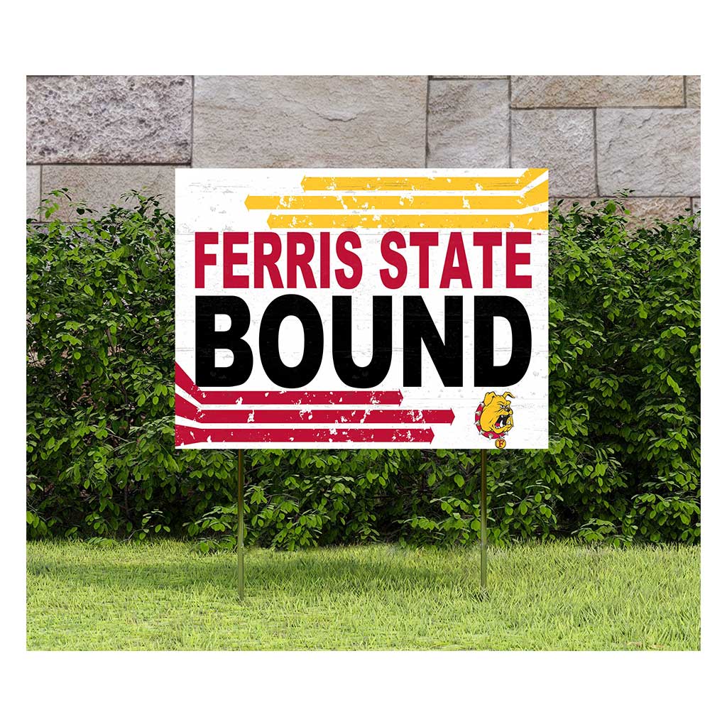 18x24 Lawn Sign Retro School Bound Ferris State Bulldogs