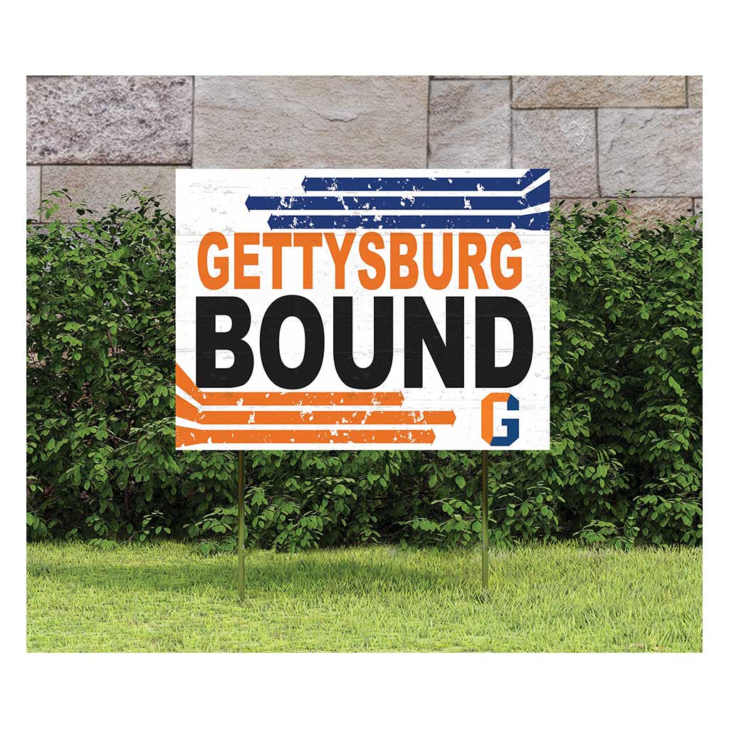 18x24 Lawn Sign Retro School Bound Gettysburg College Bullets