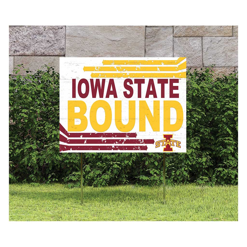 18x24 Lawn Sign Retro School Bound Iowa State Cyclones