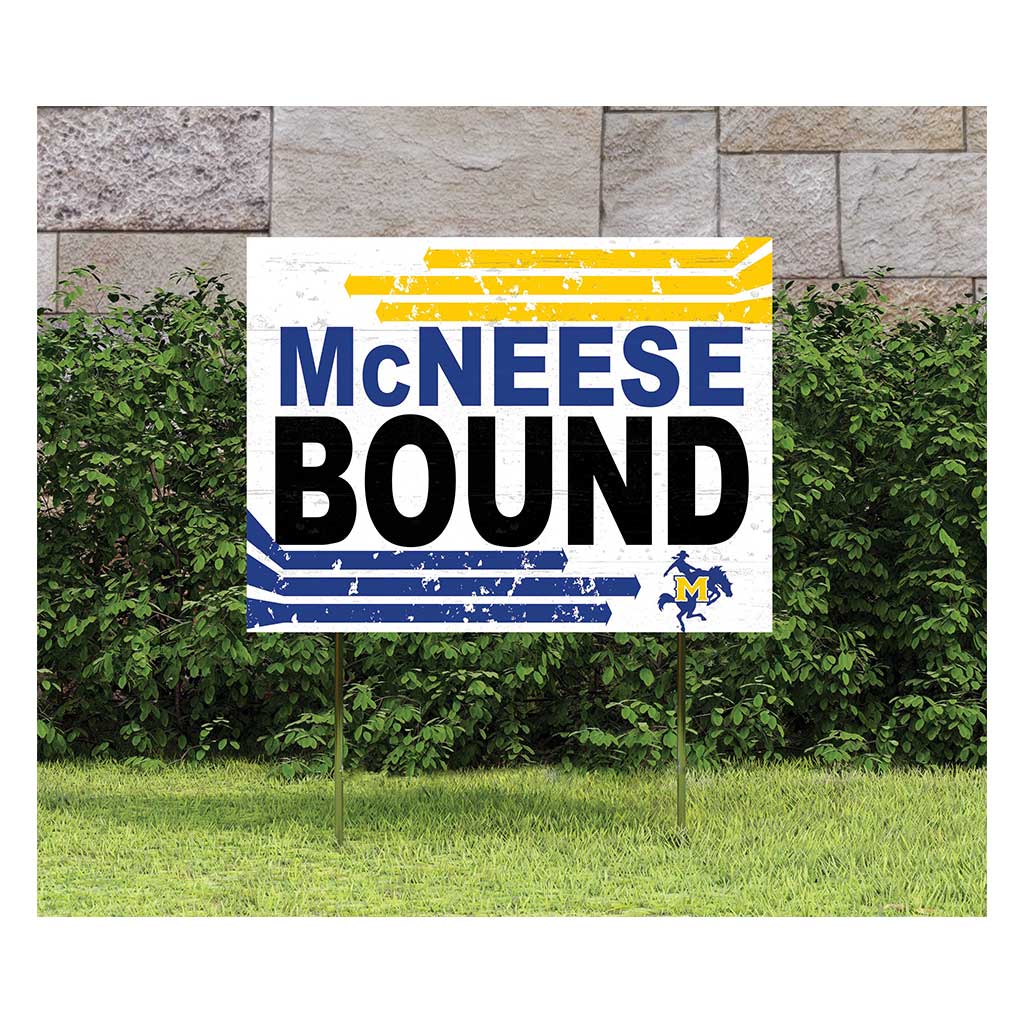 18x24 Lawn Sign Retro School Bound McNeese State Cowboys