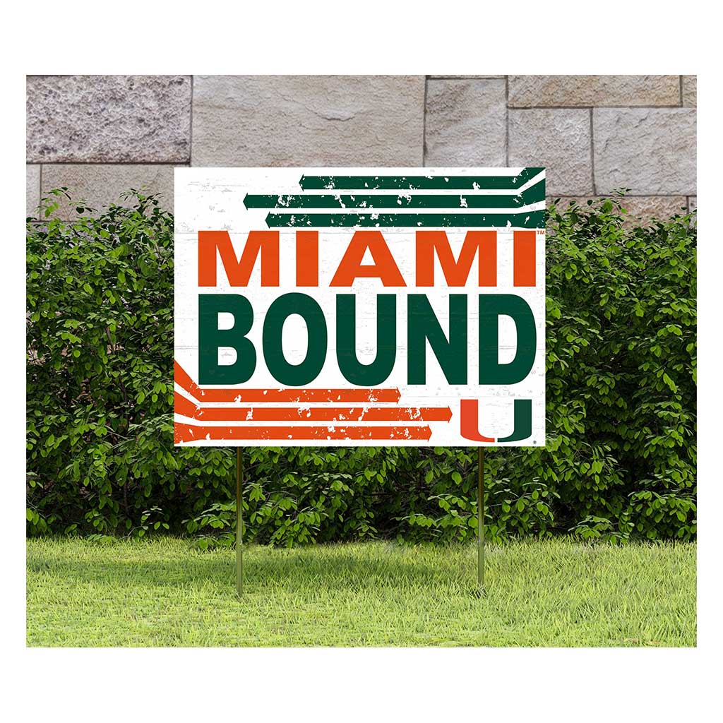 18x24 Lawn Sign Retro School Bound Miami Hurricanes