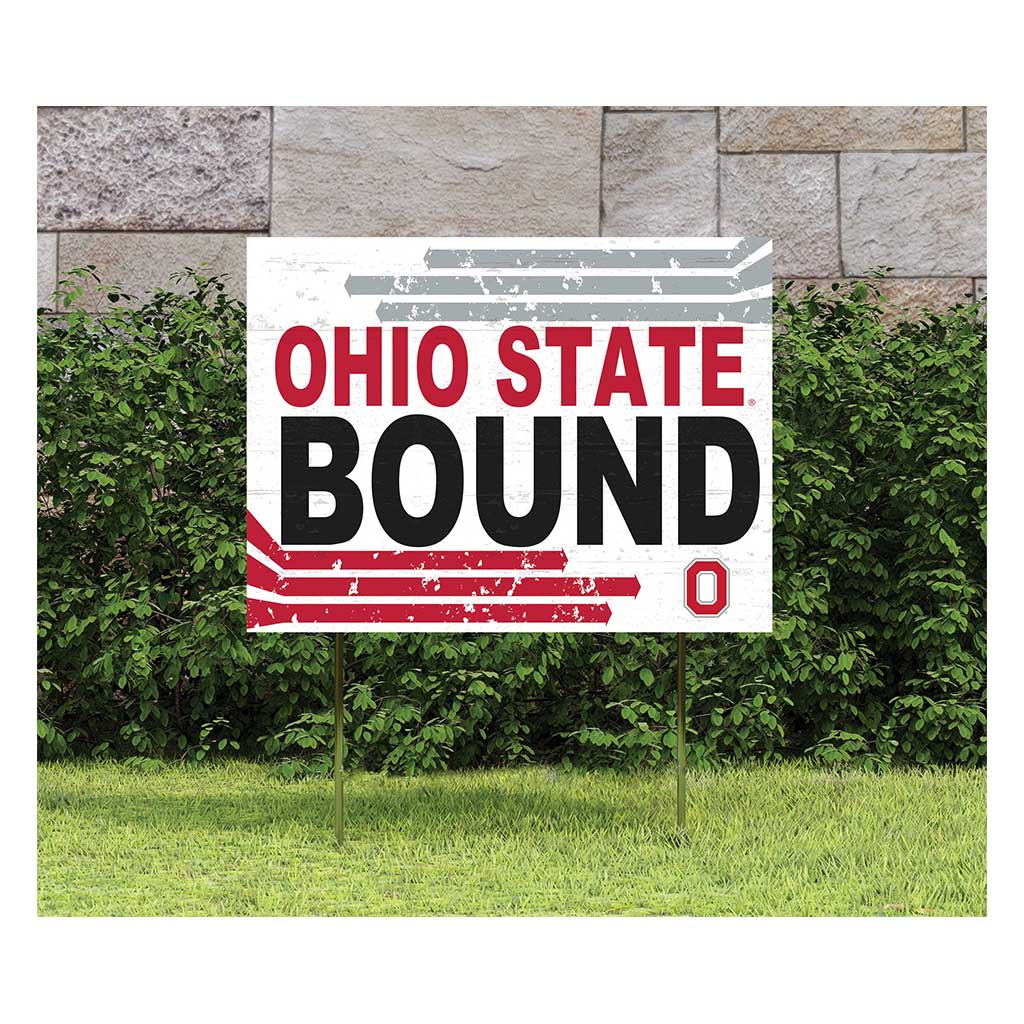 18x24 Lawn Sign Retro School Bound Ohio State Buckeyes