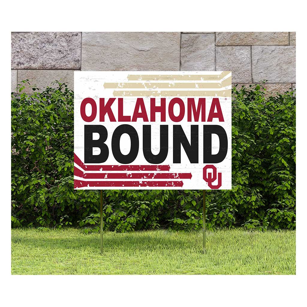 18x24 Lawn Sign Retro School Bound Oklahoma Sooners