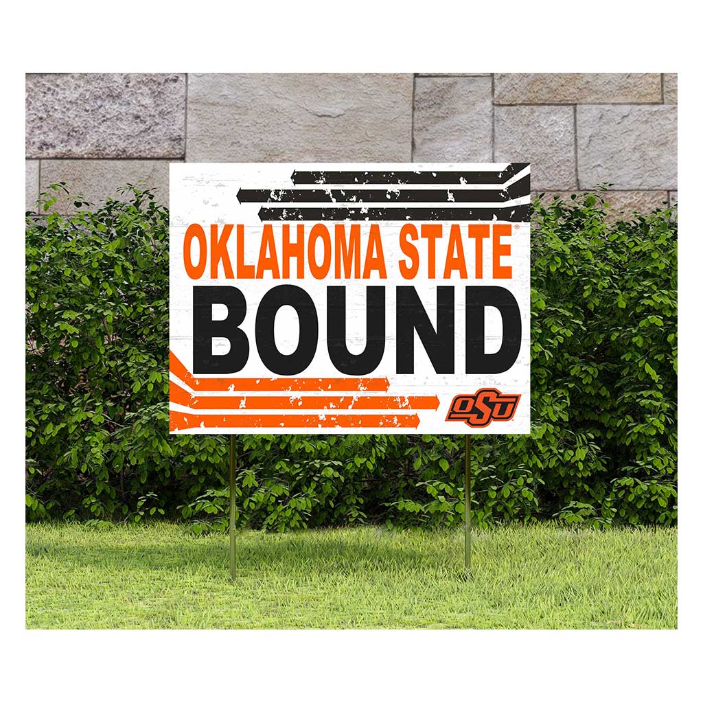 18x24 Lawn Sign Retro School Bound Oklahoma State Cowboys