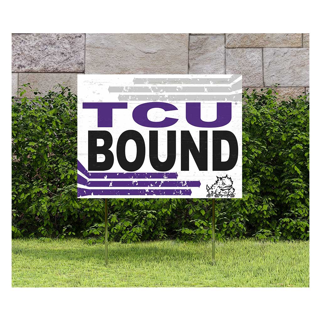 18x24 Lawn Sign Retro School Bound Texas Christian Horned Frogs