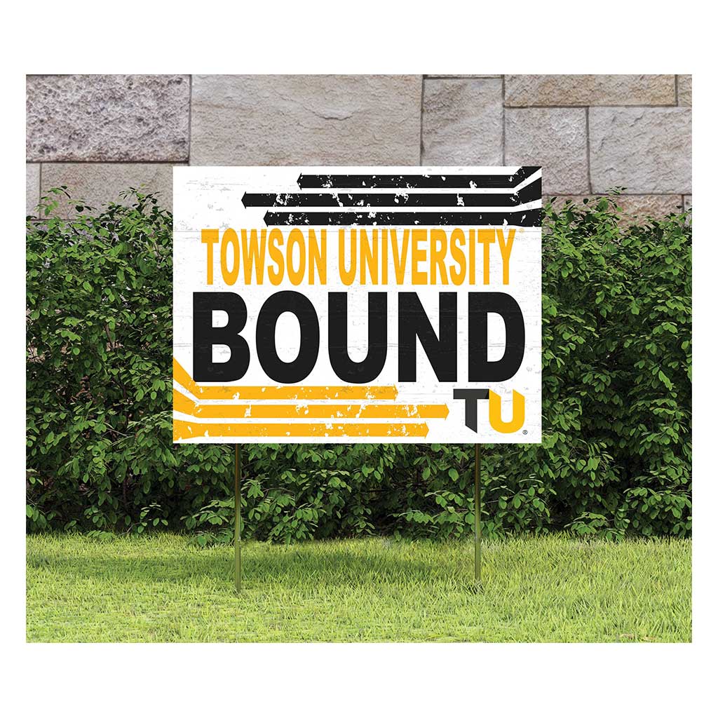 18x24 Lawn Sign Retro School Bound Towson University Tigers
