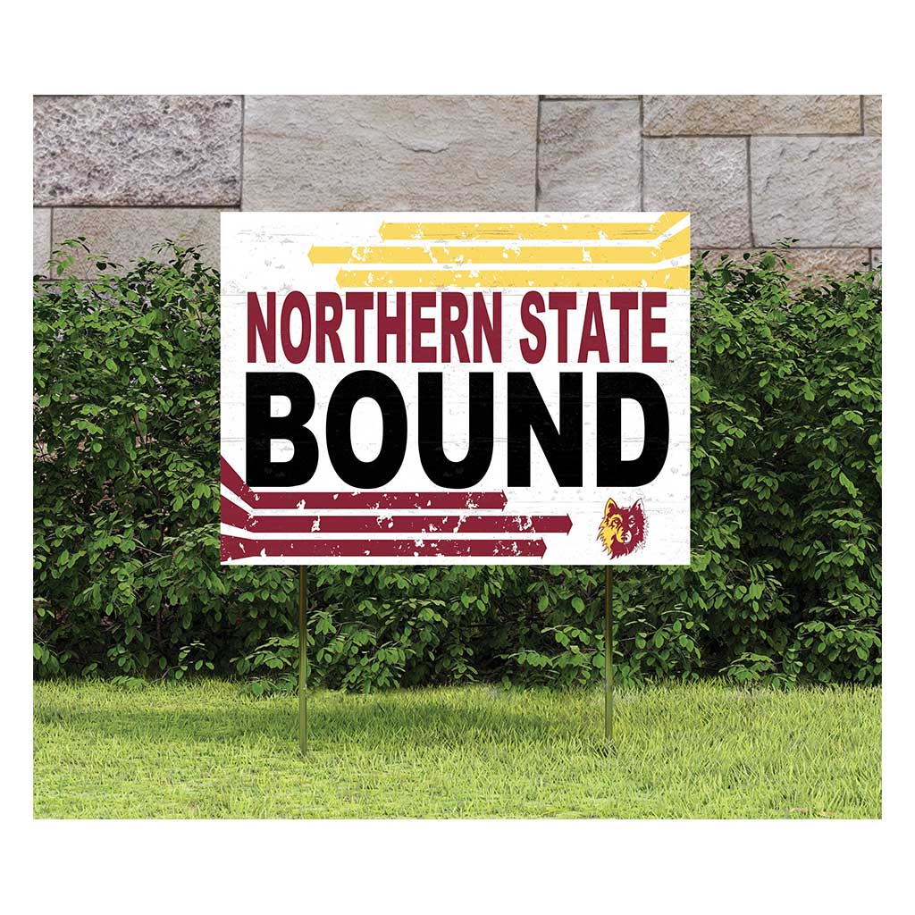 18x24 Lawn Sign Retro School Bound Northern State University Wolves