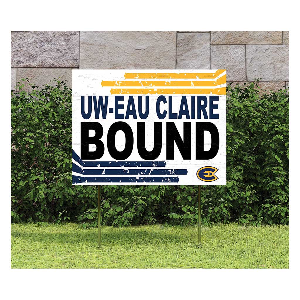 18x24 Lawn Sign Retro School Bound Eau Claire University Blugolds