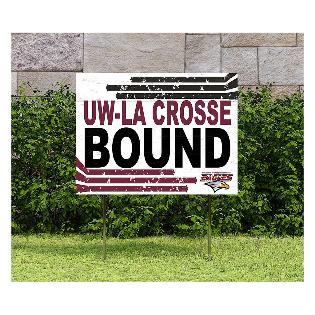 18x24 Lawn Sign Retro School Bound University of Wisconsin La Crosse Eagles