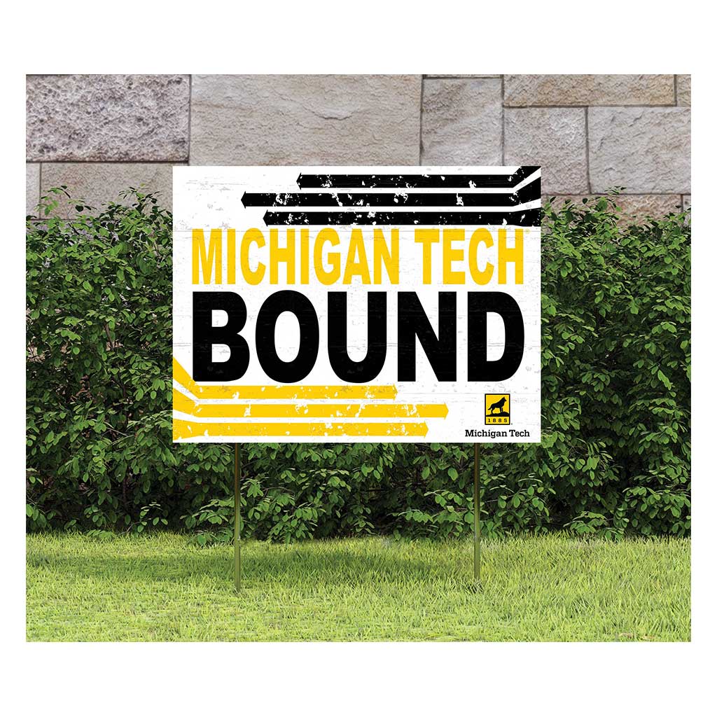 18x24 Lawn Sign Retro School Bound Michigan Tech University Huskies