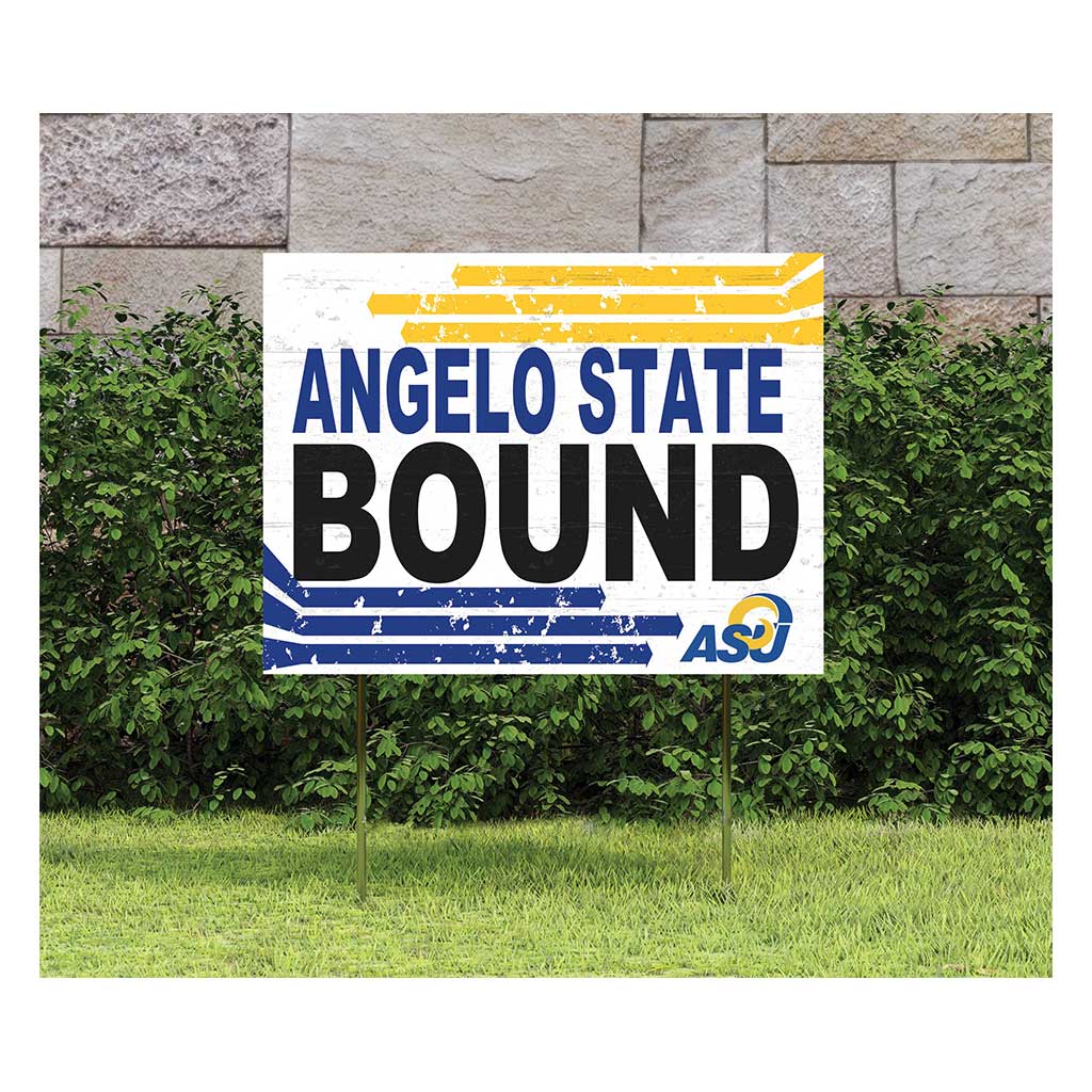 18x24 Lawn Sign Retro School Bound Angelo State University Rams